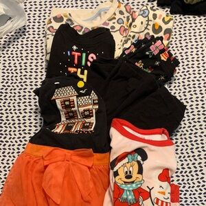 Colorful Kids' Graphic Tees and Dress Set